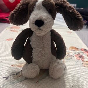 Jellycat Small Bashful Fudge Puppy Dog 7" Plush Brown White